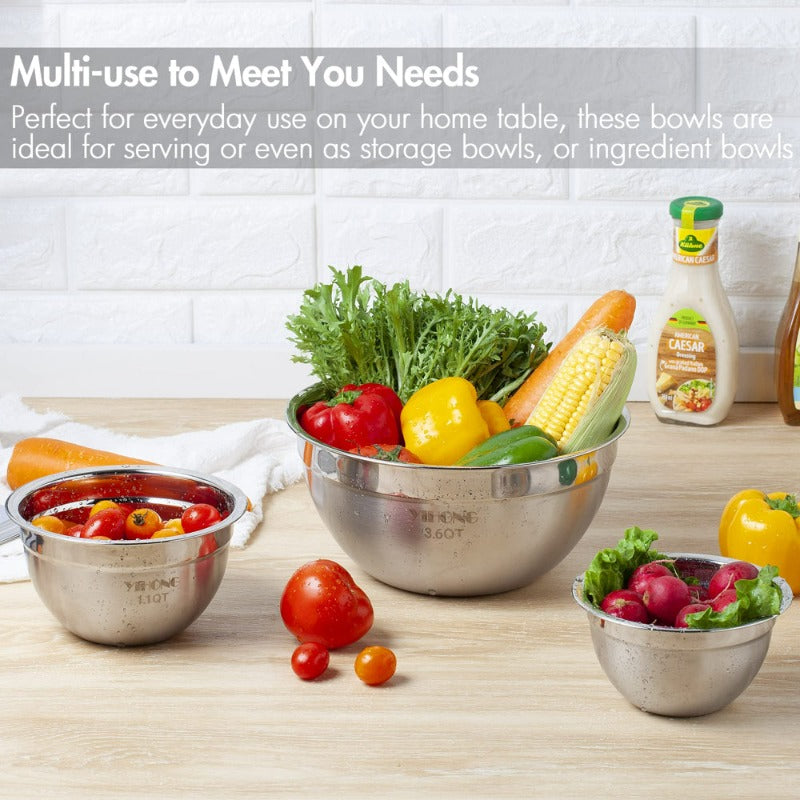  7 Pcs Metal Bowls with Lids for Kitchen