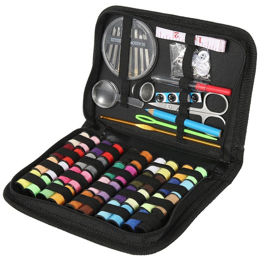 128Pcs Portable Travel Sewing Box Kit Needles Thread Stitching Kit DIY Sewing Supplies Premium Mini Sewing Accessories
