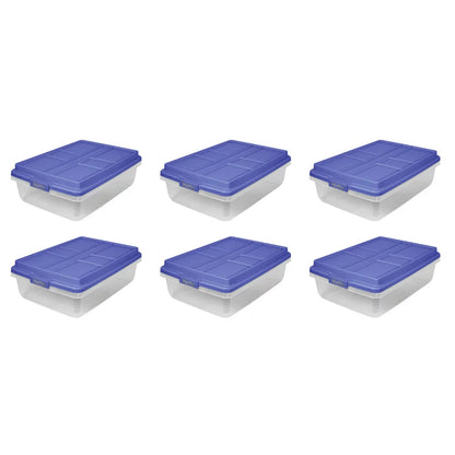 Hefty 40 Qt. Clear Storage Bin with Blue HI-RISE Lid
