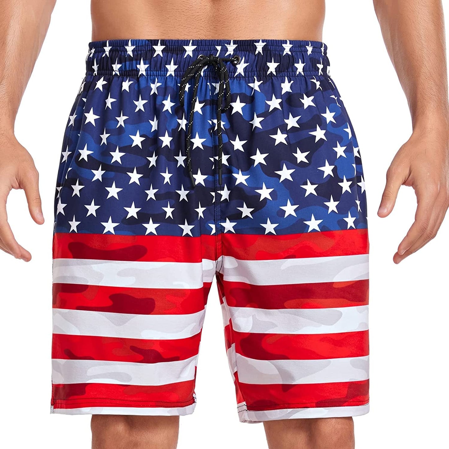  Mens Swim Trunks Quick Dry Board Shorts with Zipper Pockets Bathing Suit