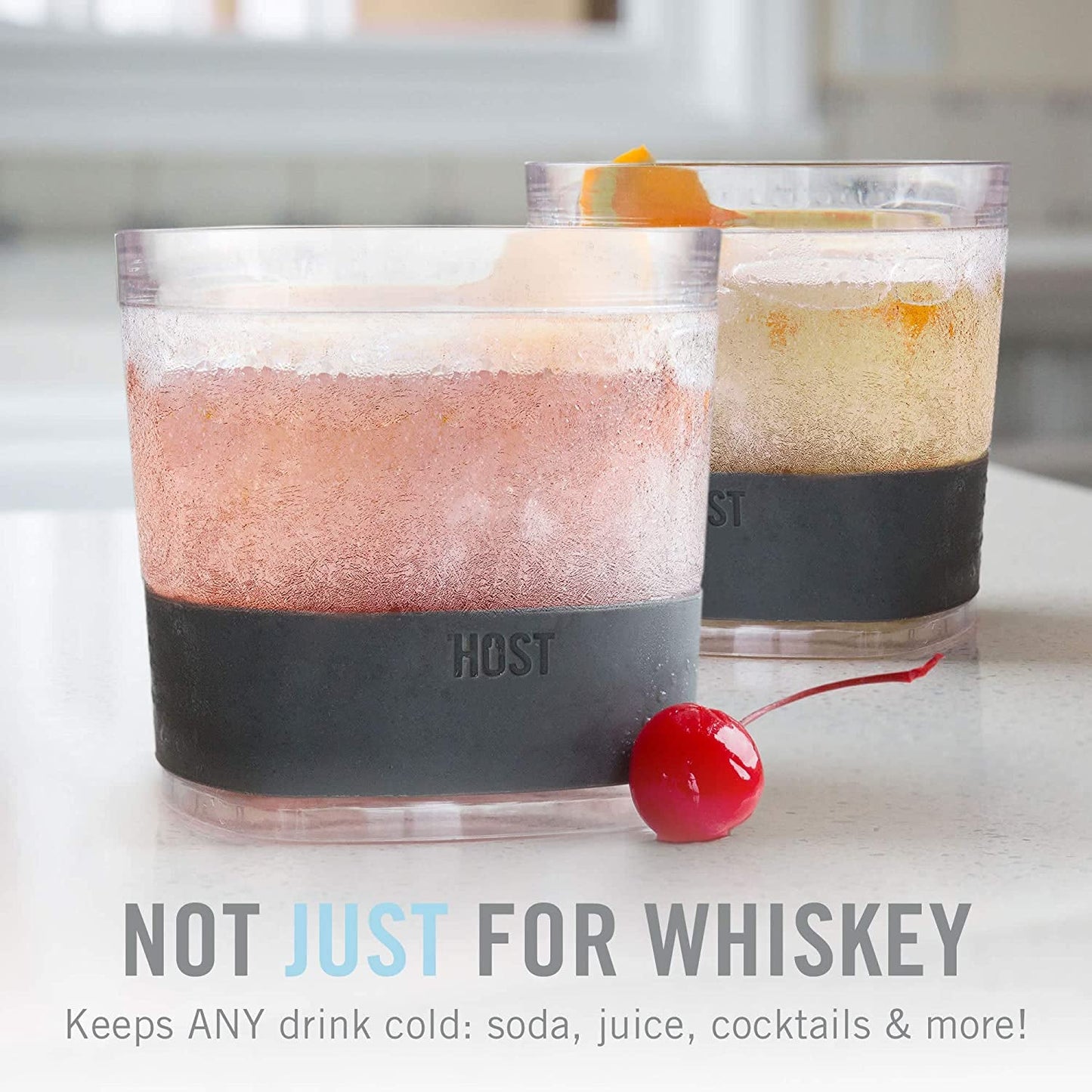  Cooling Cups for Whiskey, Bourbon, and Scotch, Freezer Gel Chiller Double Wall Tumblers Set of 1, Smoke,9 ounces