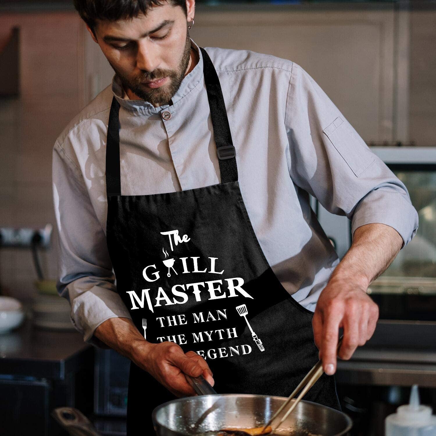  Funny BBQ Black Adjustable Kitchen Cooking Chef Aprons for Men…