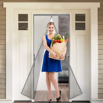 Magnetic Screen Door Heavy-Duty Reinforced Hands-Free Mesh Curtain, Pet-Friendly, Keeps Out Bugs
