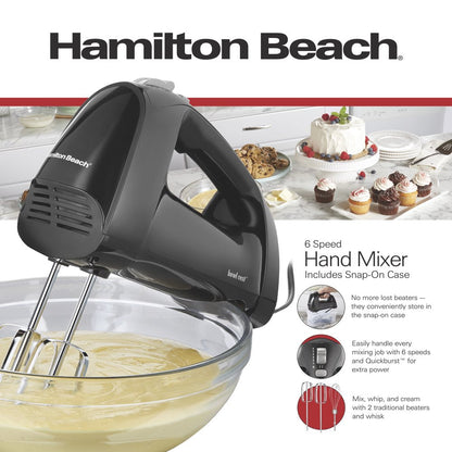 6 Speed Hand Mixer, Quick Burst with Storage Case