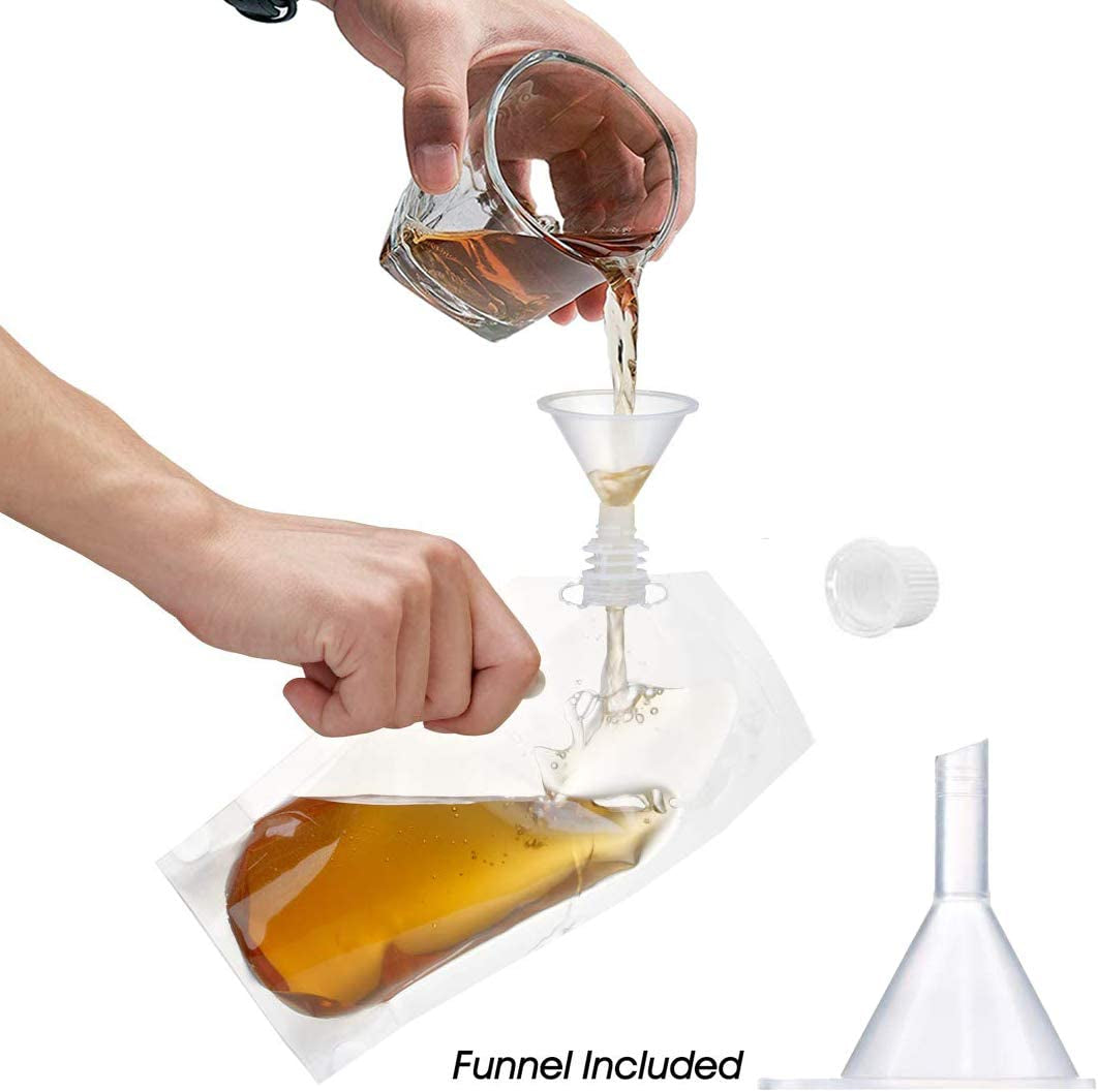 Flasks Set for Liquor Cruise Kit,Rum Runner Plastic Liquor Bags to Sneak Alcohol,Juice Travel Plastic Bags Drink Bags for Travel Outdoor Sports, Concerts, Events（8oz X 10）