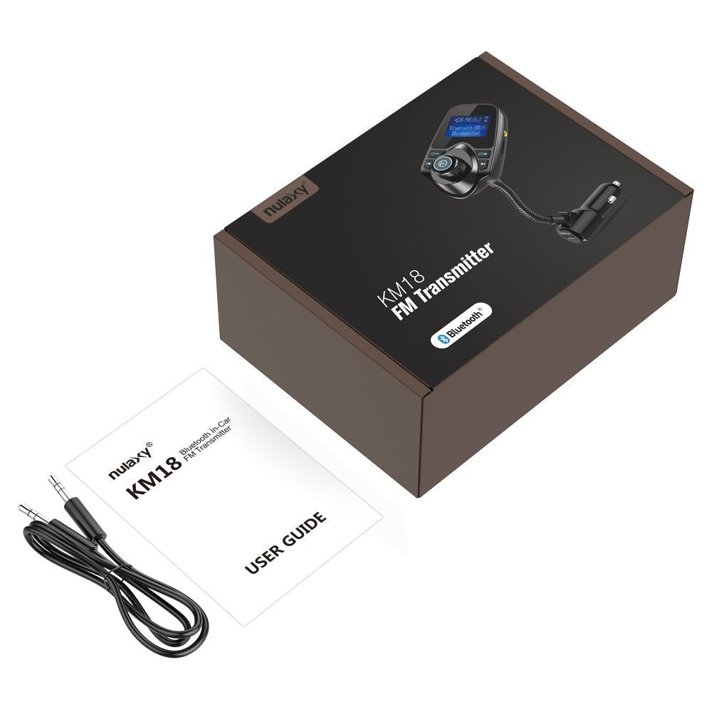 Nulaxy Wireless Bluetooth Car FM Transmitter Audio Adapter