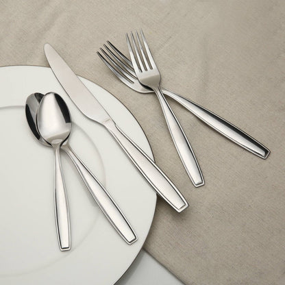 20 Piece Stainless Steel Flatware Set, Silver, Tableware Service for 4