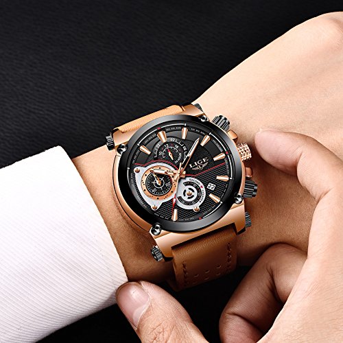 Men's Stainless Steel Chronograph Waterproof Sports Quartz Watch