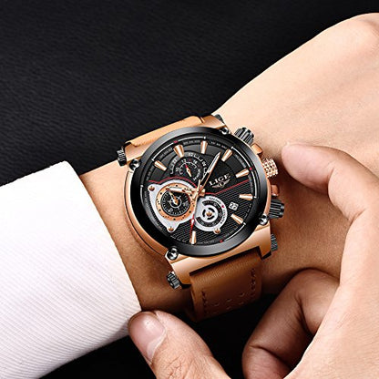 Men's Stainless Steel Chronograph Waterproof Sports Quartz Watch