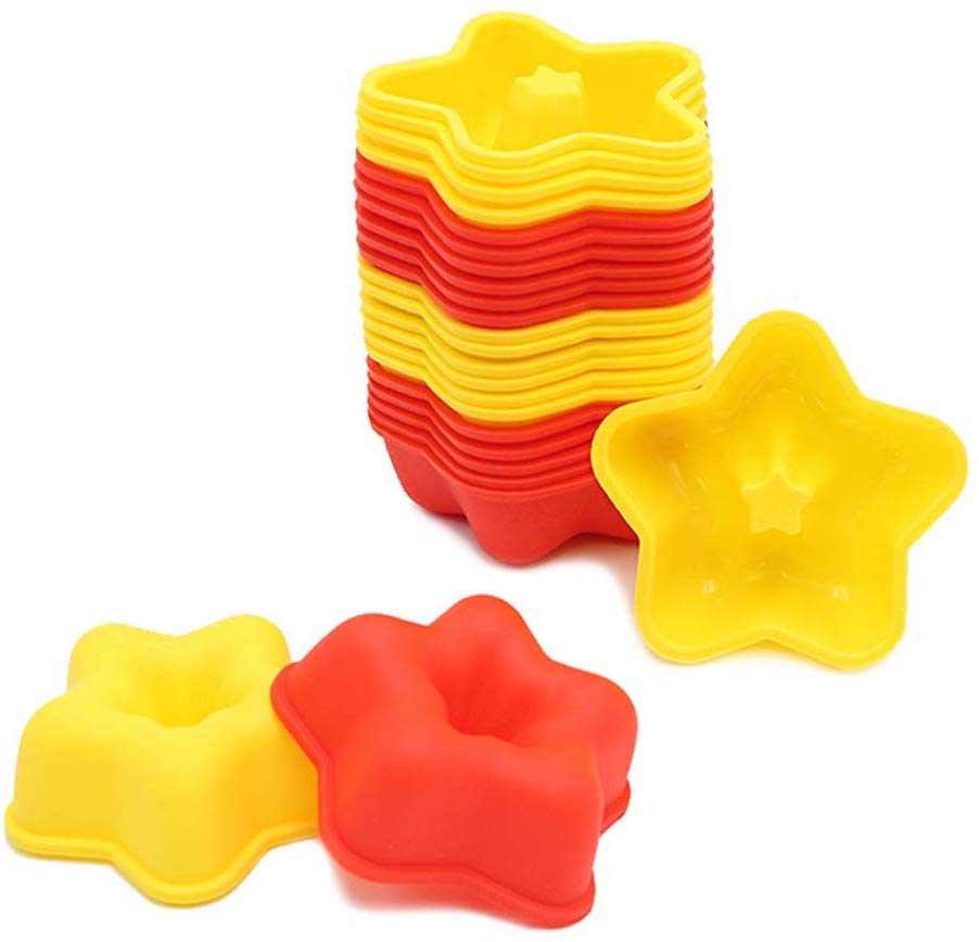 24Pc 100% Silicone Molds 2 3/4 inch Cupcake Donut BPA Free Baking Cups Set