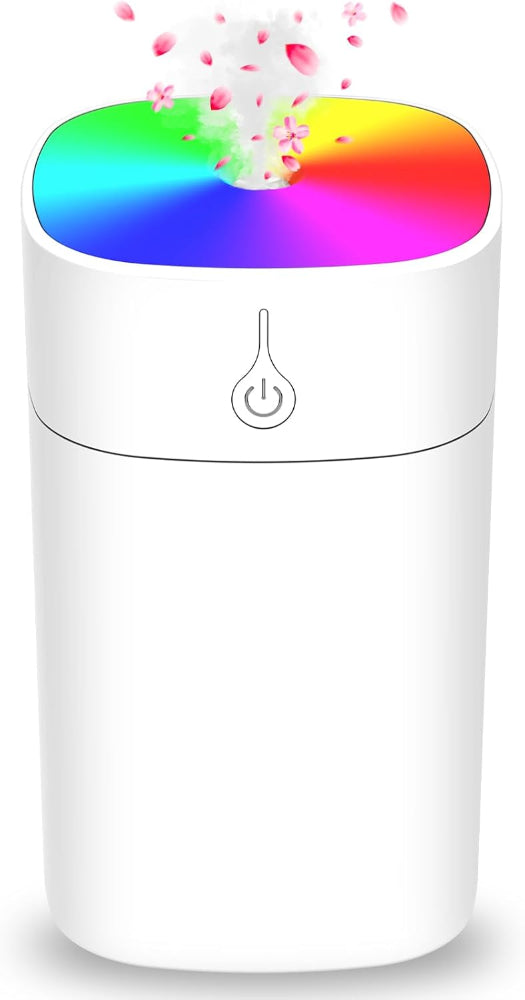 Mini Humidifier & Aroma Diffuser – Portable Desktop Use – Auto-Off, Night Light – Plastic