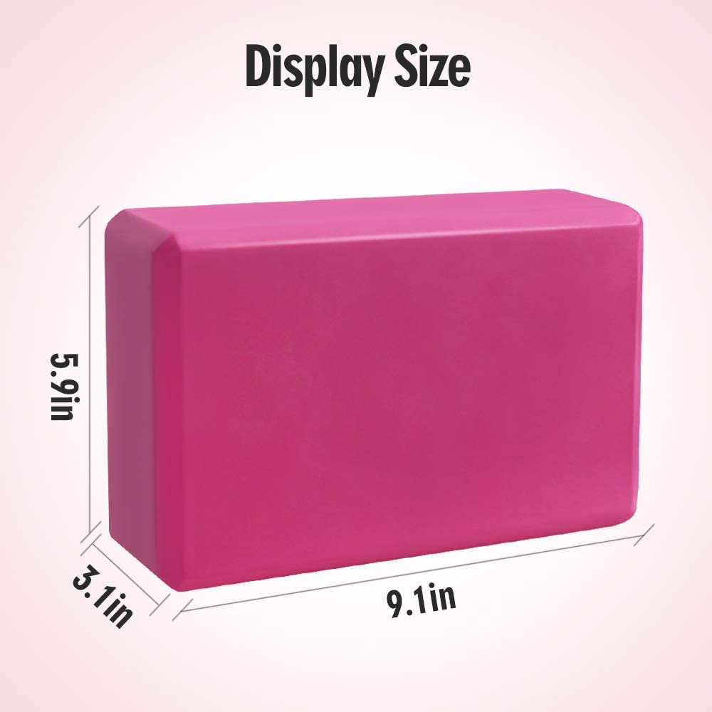 JOCHA Yoga Blocks Set of 2 with Strap EVA Foam High Density Non-Slip Lightweight Exercise Bricks Perfect for Pilates Improve Strength Aid Balance Flexibility for Beginners and Experienced Yogis