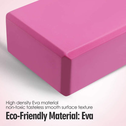 JOCHA Yoga Blocks Set of 2 with Strap EVA Foam High Density Non-Slip Lightweight Exercise Bricks Perfect for Pilates Improve Strength Aid Balance Flexibility for Beginners and Experienced Yogis