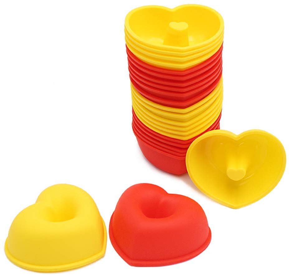 24Pc 100% Silicone Molds 2 3/4 inch Cupcake Donut BPA Free Baking Cups Set