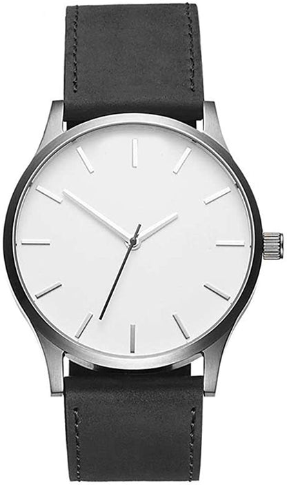 RMM Men's Popular Quartz Wristwatch,Classical Low-Key Minimalist Connotation Leather Watch