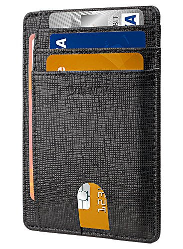 Slim Minimalist Front Pocket RFID Blocking Leather Wallet