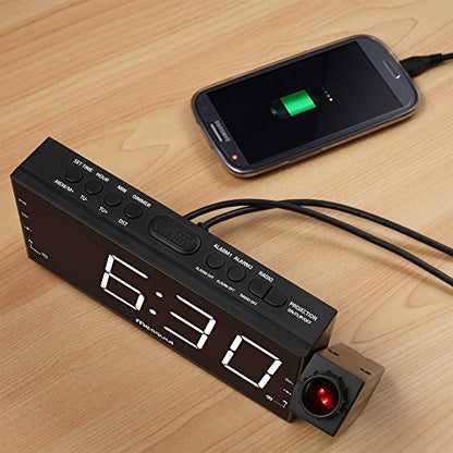 Projection Alarm Clock with USB Charging Port