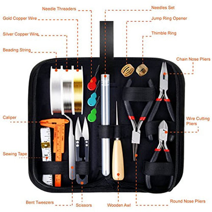 AL-Tools Jewelry Making Supplies Kit with Jewelry Tools, Jewelry Wires and Jewelry Findings for Jewelry Repair and Beading
