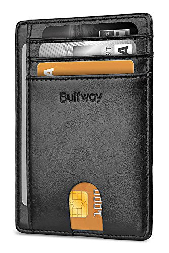 Slim Minimalist Front Pocket RFID Blocking Leather Wallet