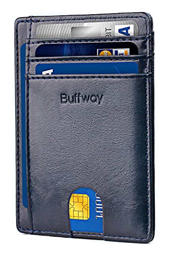 Slim Minimalist Front Pocket RFID Blocking Leather Wallet