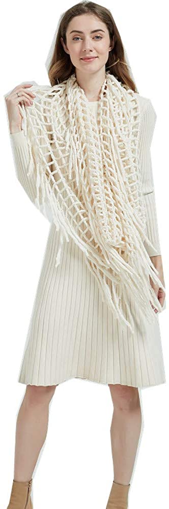 Winter Women Thick Cable Knit Ribbed Infinity Circle Loop Scarf