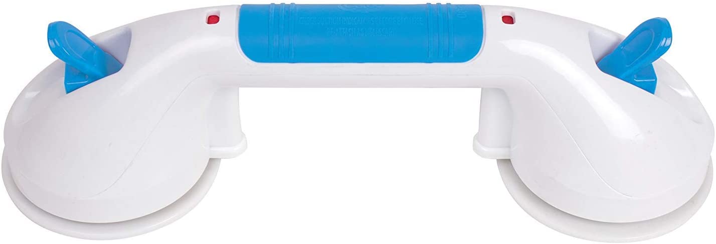 Carex Suction Shower Grab Bar – 12” Ultra Grip Shower Handle - Dual Locking Grab Bars for Bathtubs and Showers – Seniors, Disabled, Handicap, Elderly Assistance Product