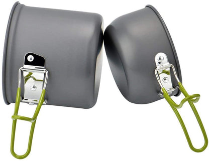 wuudi Camping Equipment, Outdoor Camping Pots and Pans Set 2PCS Camping Cookware