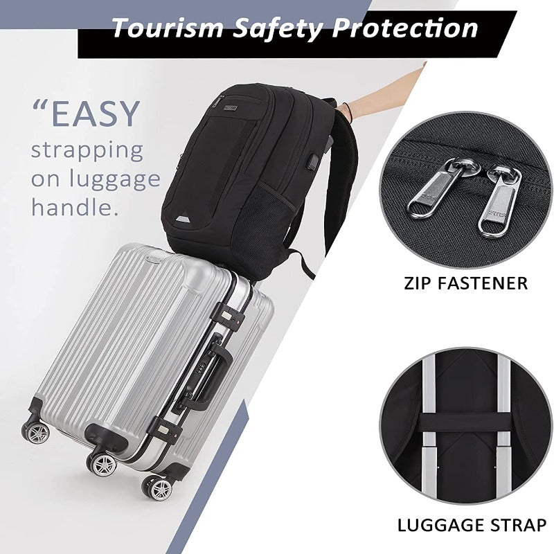 Laptop Backpack Business Computer Case with USB Charging Port - Fits Laptop up to 16 inches