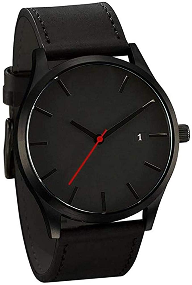 RMM Men's Popular Quartz Wristwatch,Classical Low-Key Minimalist Connotation Leather Watch