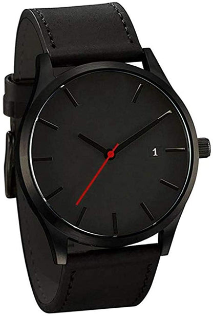 RMM Men's Popular Quartz Wristwatch,Classical Low-Key Minimalist Connotation Leather Watch