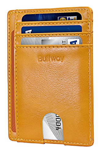Slim Minimalist Front Pocket RFID Blocking Leather Wallet