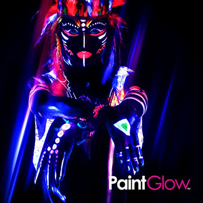 Set of 6 Tubes Neon Fluorescent UV Glow Blacklight Face and Body Paint