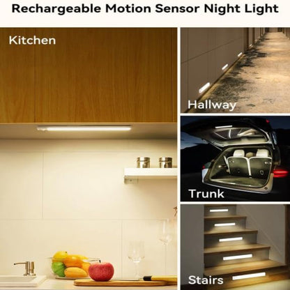 3-Pack Under Cabinet Lights – 8 Inch Motion Sensor LED, Rechargeable Wireless Closet Lighting