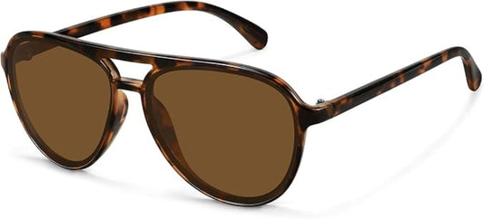 Retro Aviator Sunglasses – Classic Double Bridge Use – Trendy Vintage Style for Men & Women – UV Protection Sun Glasses