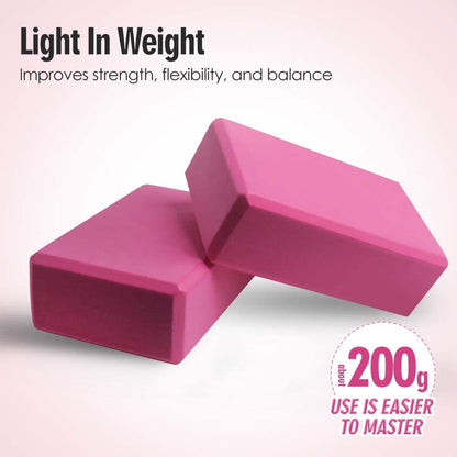JOCHA Yoga Blocks Set of 2 with Strap EVA Foam High Density Non-Slip Lightweight Exercise Bricks Perfect for Pilates Improve Strength Aid Balance Flexibility for Beginners and Experienced Yogis