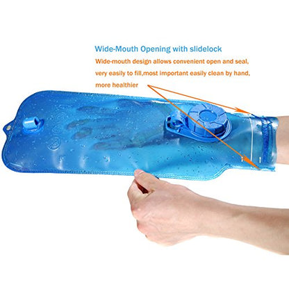 Jimugor Hydration Bladder, Water Reservoir Pack with Tube for 2/3 Liter (70/100 Oz) Backpack System