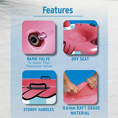 GoFloats Winter Snow Tube - The Ultimate Sled (Choose from Unicorn, Ice Dragon, Polar Bear, Penguin, Flamingo)