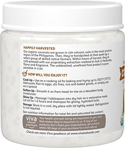 Viva Naturals Organic Extra Virgin Coconut Oil, 16 Ounce