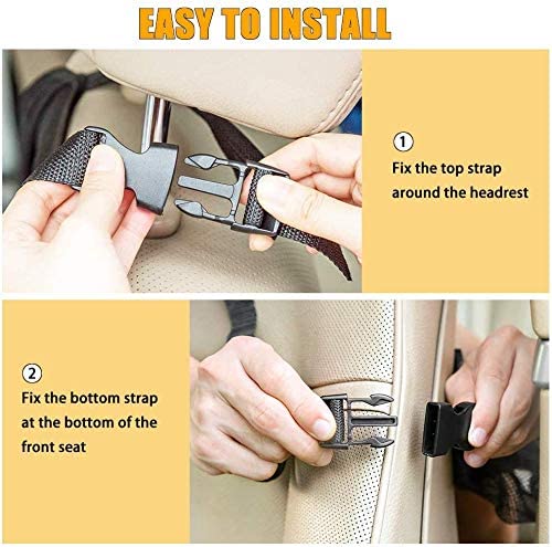 ULEEKA Car Backseat Organizer with 10" Table Holder, 9 Storage Pockets Seat Back Protectors Kick Mats for Kids Toddlers, Travel Accessories, Black, 2 Pack