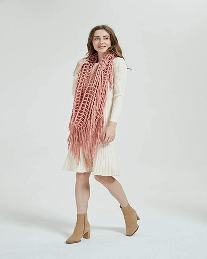 Winter Women Thick Cable Knit Ribbed Infinity Circle Loop Scarf
