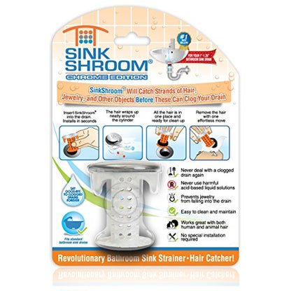 Chrome Sink Drain Clog Protector Strainer