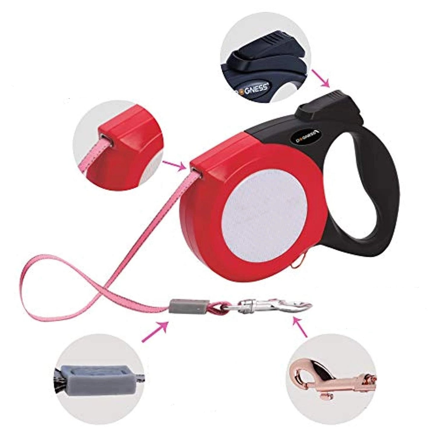 Reflective - Retractable - One Button - Anti-Slip Handle Dog Leash