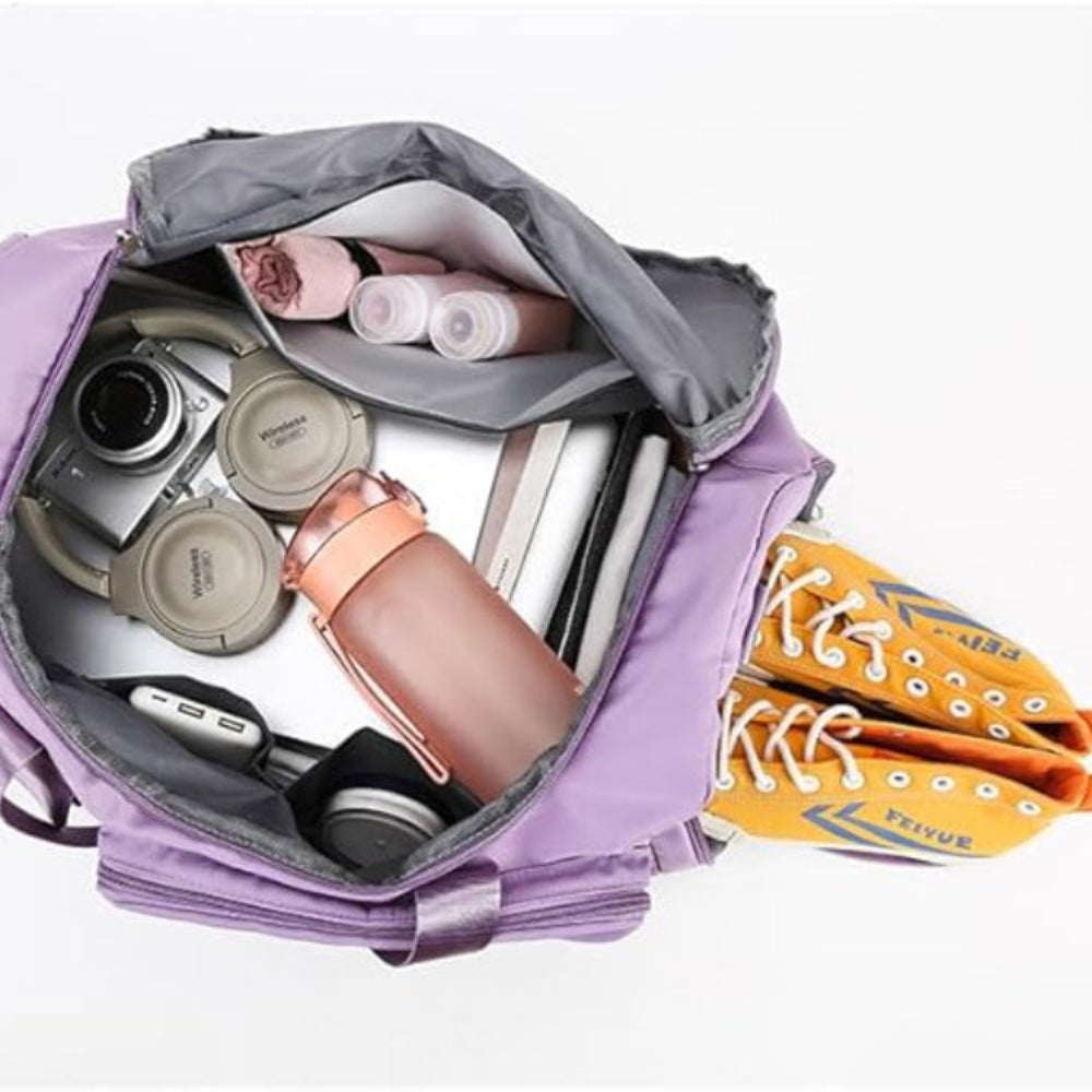 Travel Duffel Tote Bag – Weekender & Overnight Carry-On Bag for Women, Sports & Gym Duffle with Trolley Sleeve