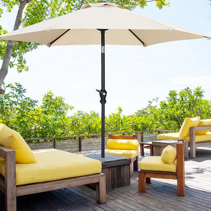 7.5FT Patio Umbrella with Push Button Tilt and Crank