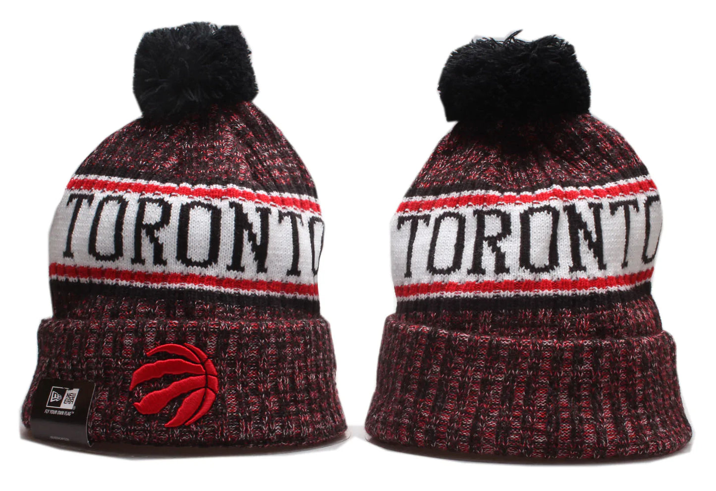 New Era Official NBA Sideline Sport Embroidered Cuffed Knit Hat with Pom
