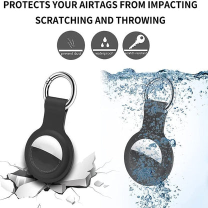 4 Pack Air Tag Keychain for Apple Air Tag, Silicone Airtag Protective Tracker Cover with Loop Key Ring