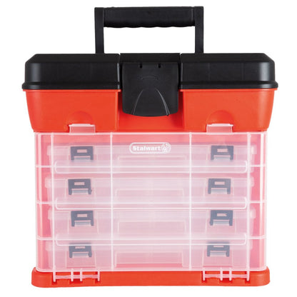  Portable Tool Storage Box - Small Parts Organizer with 4 Trays