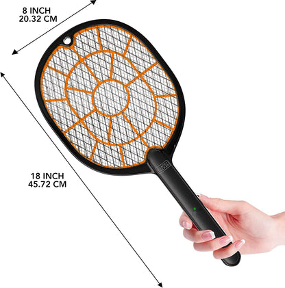 BLACK+DECKER Bug Zapper Racket – Electric Fly Swatter for Gnats, Mosquitoes, & More – Harmless-to-Humans Outdoor Bug Zapper Battery Operated – Handheld Electric Fly Swatter – Bug Zapper Indoor Racket