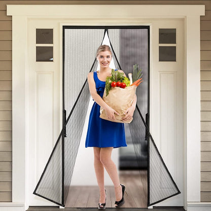 Magnetic Screen Door Heavy-Duty Reinforced Hands-Free Mesh Curtain, Pet-Friendly, Keeps Out Bugs