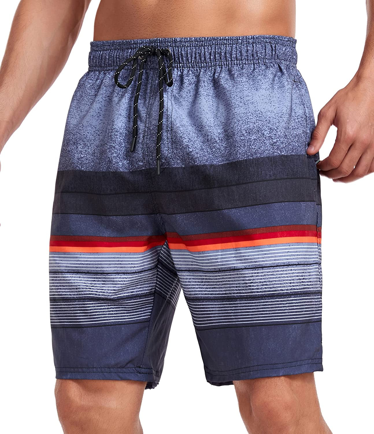  Mens Swim Trunks Quick Dry Board Shorts with Zipper Pockets Bathing Suit
